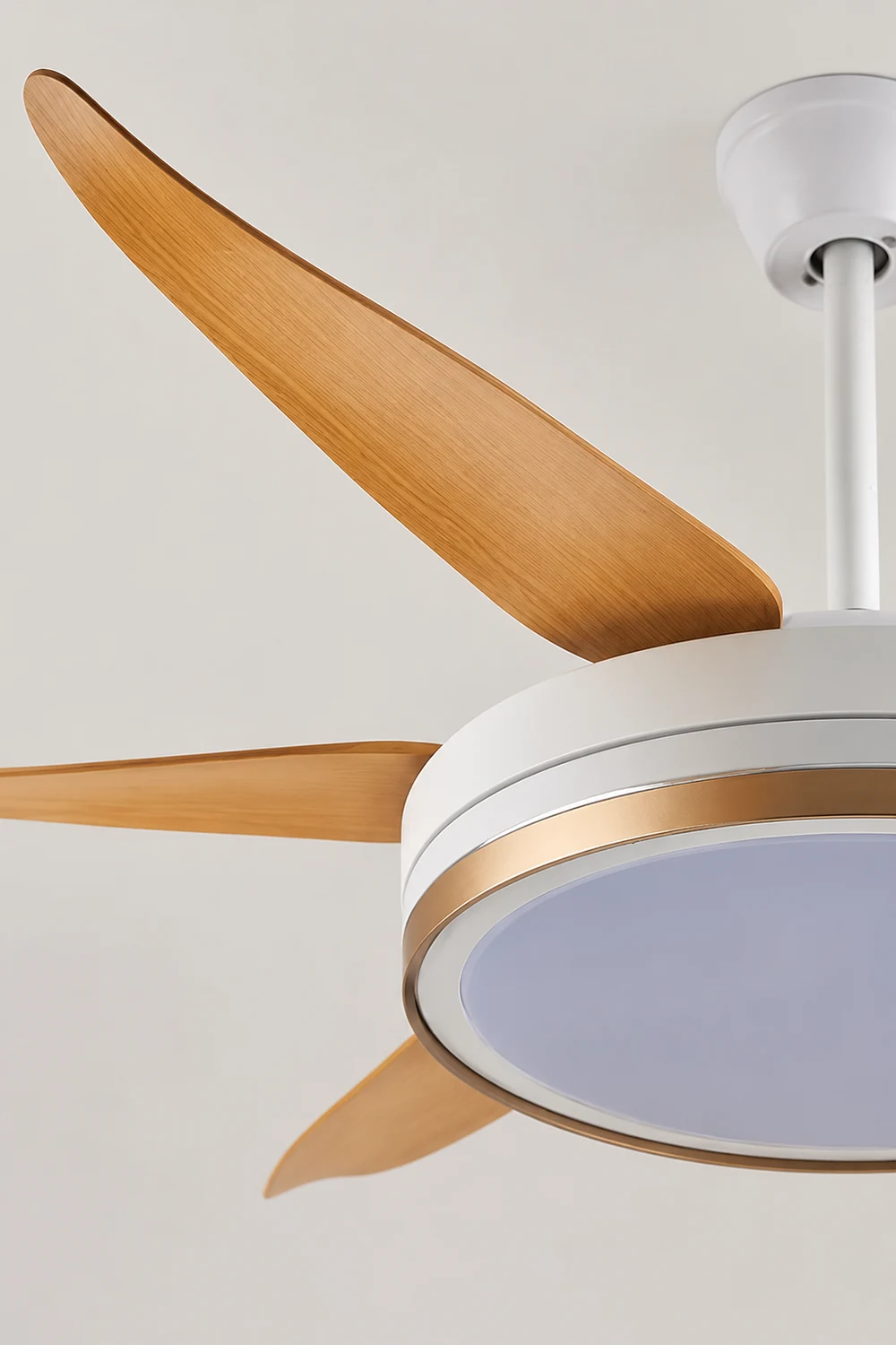 Haydn 6-Blade DC Ceiling Fan with Light, Golden & White, 51''/60'' - Lumpaz