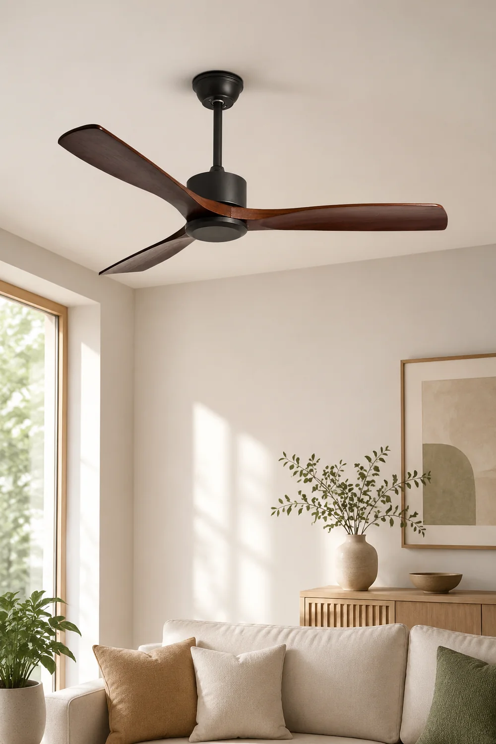 Haydn 3-Blade Black & Red Ceiling Fans, DIA 52'' - Lumpaz