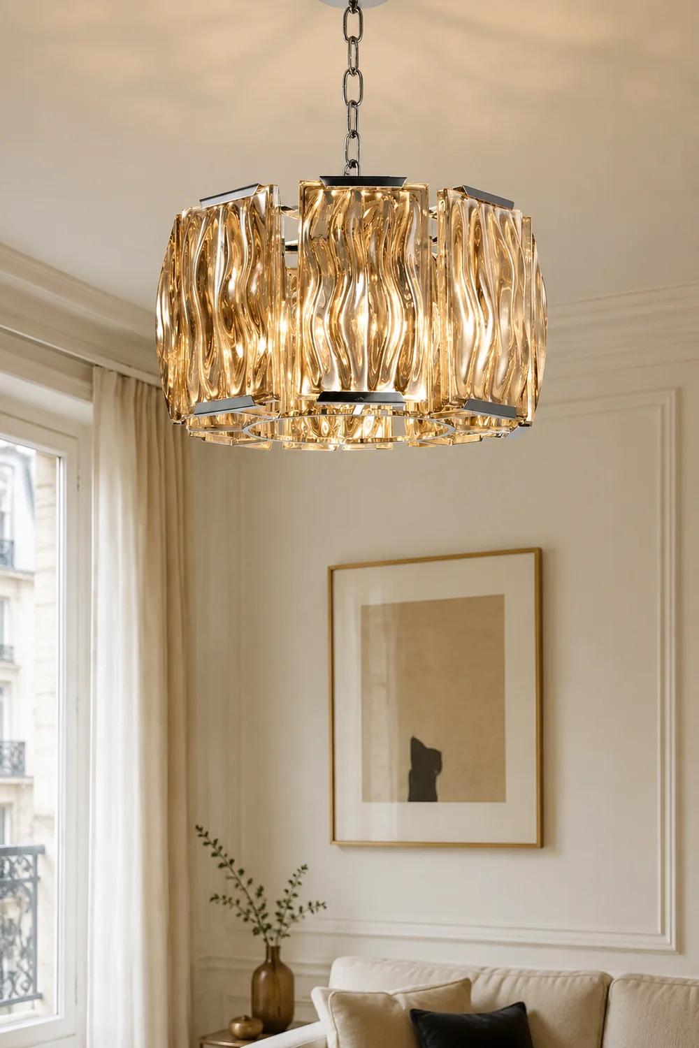 Marilyn Modern Crystal Chandelier, Clear/Champagne - Lumpaz