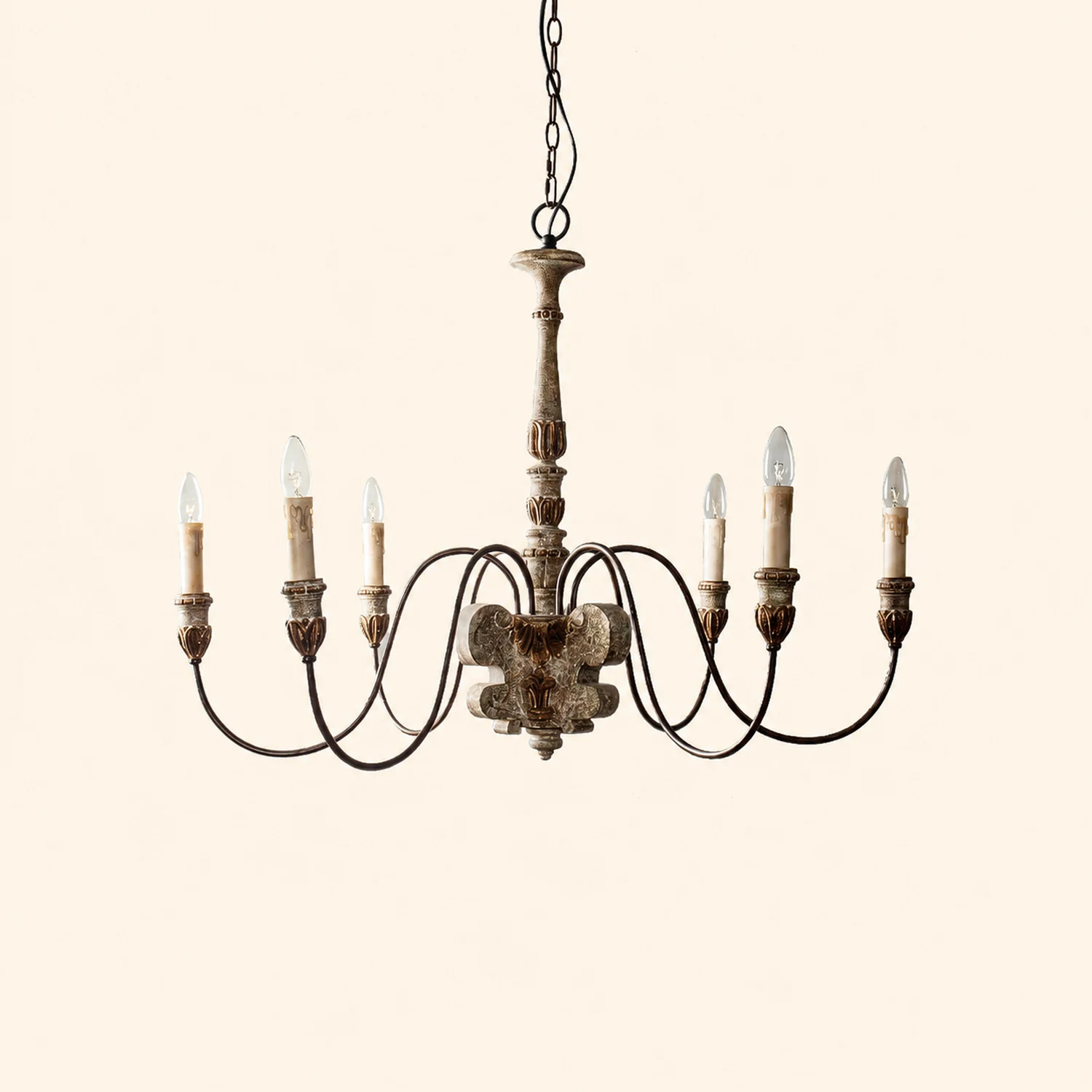Silva Retro Design LED Chandelier Bronze Metal Living Room - Lumpaz