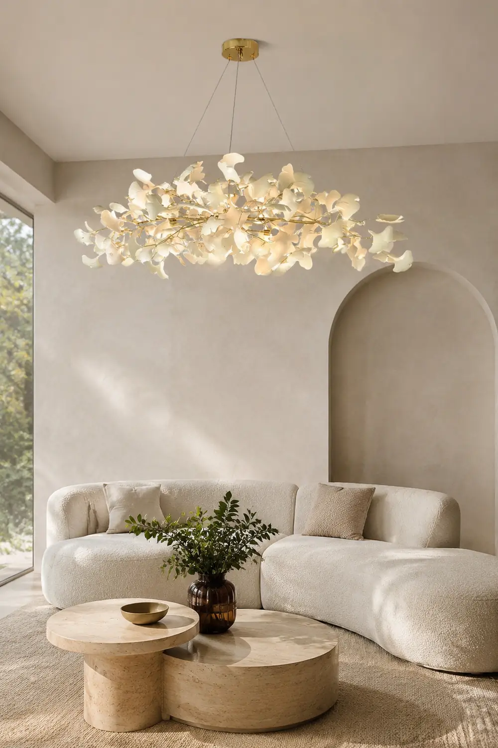 Ophelia Modern Gold Metal/Acrylic Art Deco Chandelier Living Room - Lumpaz
