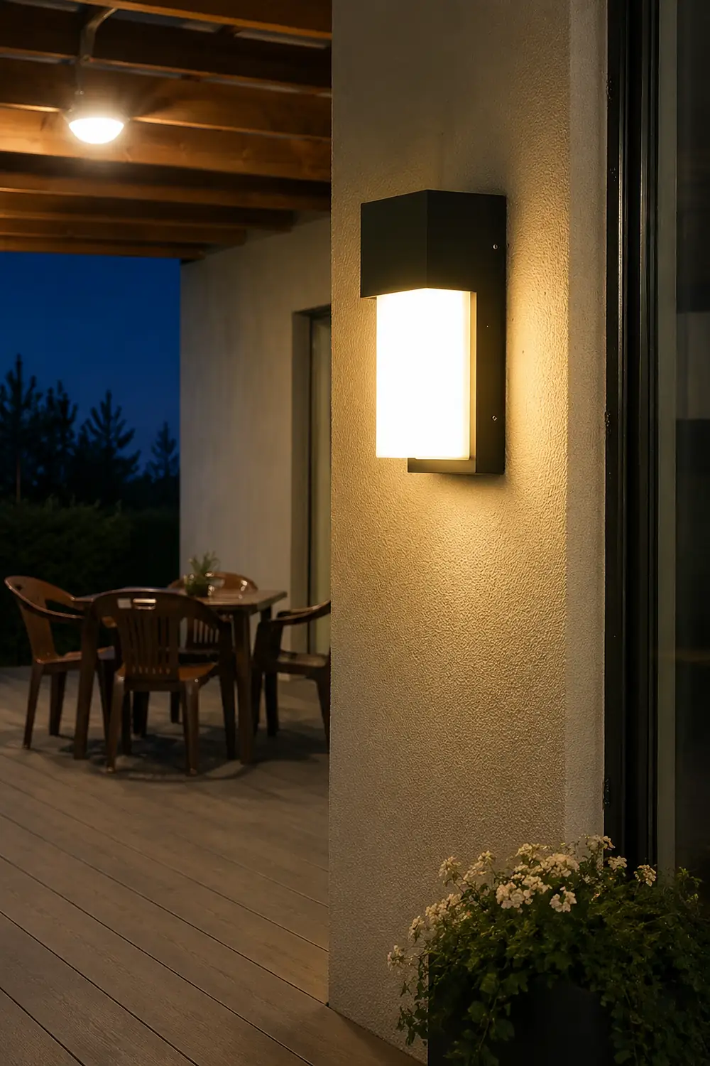 Rectangular Waterproof LED 10W Black Outdoor Wall Light - Lumpaz