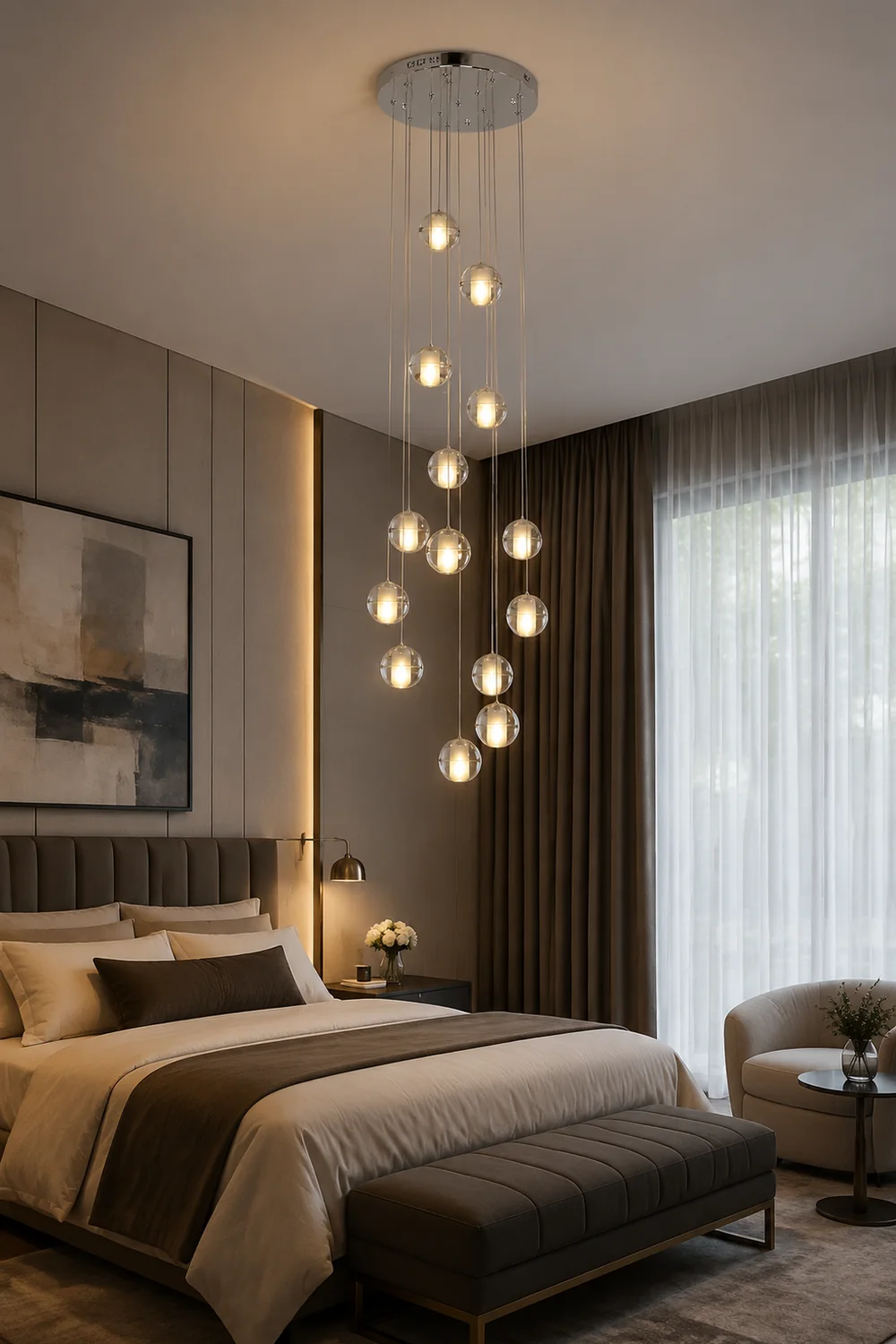 Hailie Modern Multi Clean Globe Pendant Light, Foyer - Lumpaz