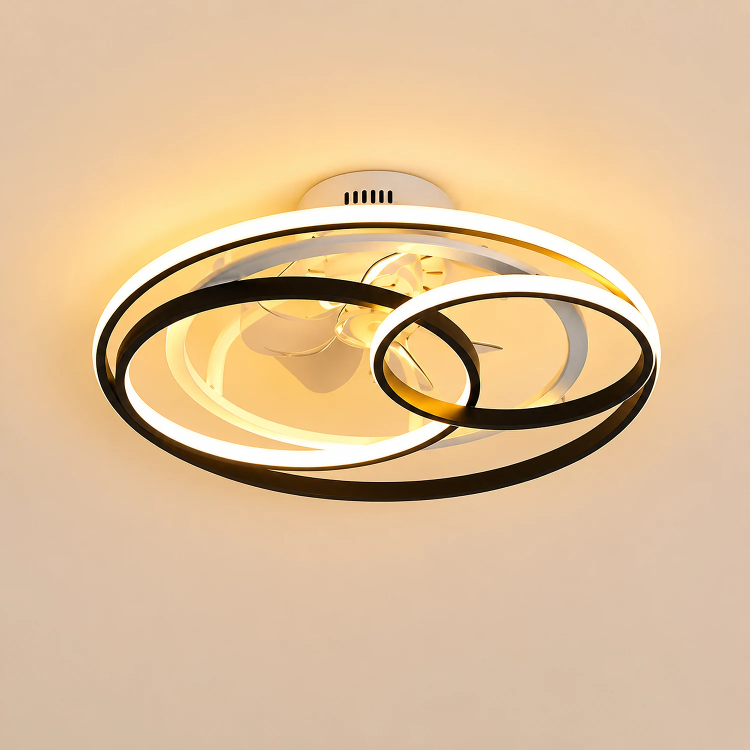 Arisha 4-Rings Ceiling Fan with Light, DIA 21.6"/23.6" - Lumpaz