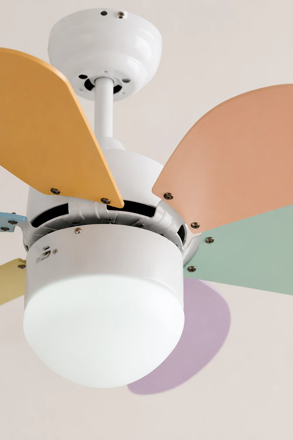 Morandi 5-Blade Ceiling Fan Round Light, Metal, DIA35.43‘’ - Lumpaz