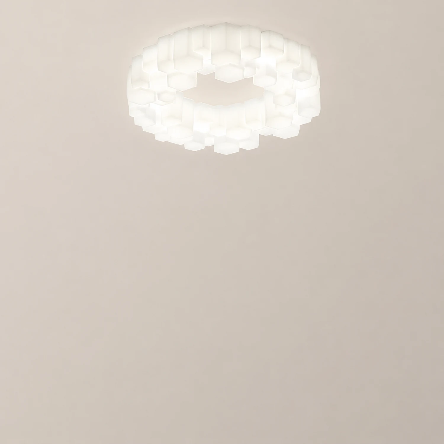 Quinn Honeycomb Metal/Acrylic Flush Mount Ceiling Light, White - Lumpaz