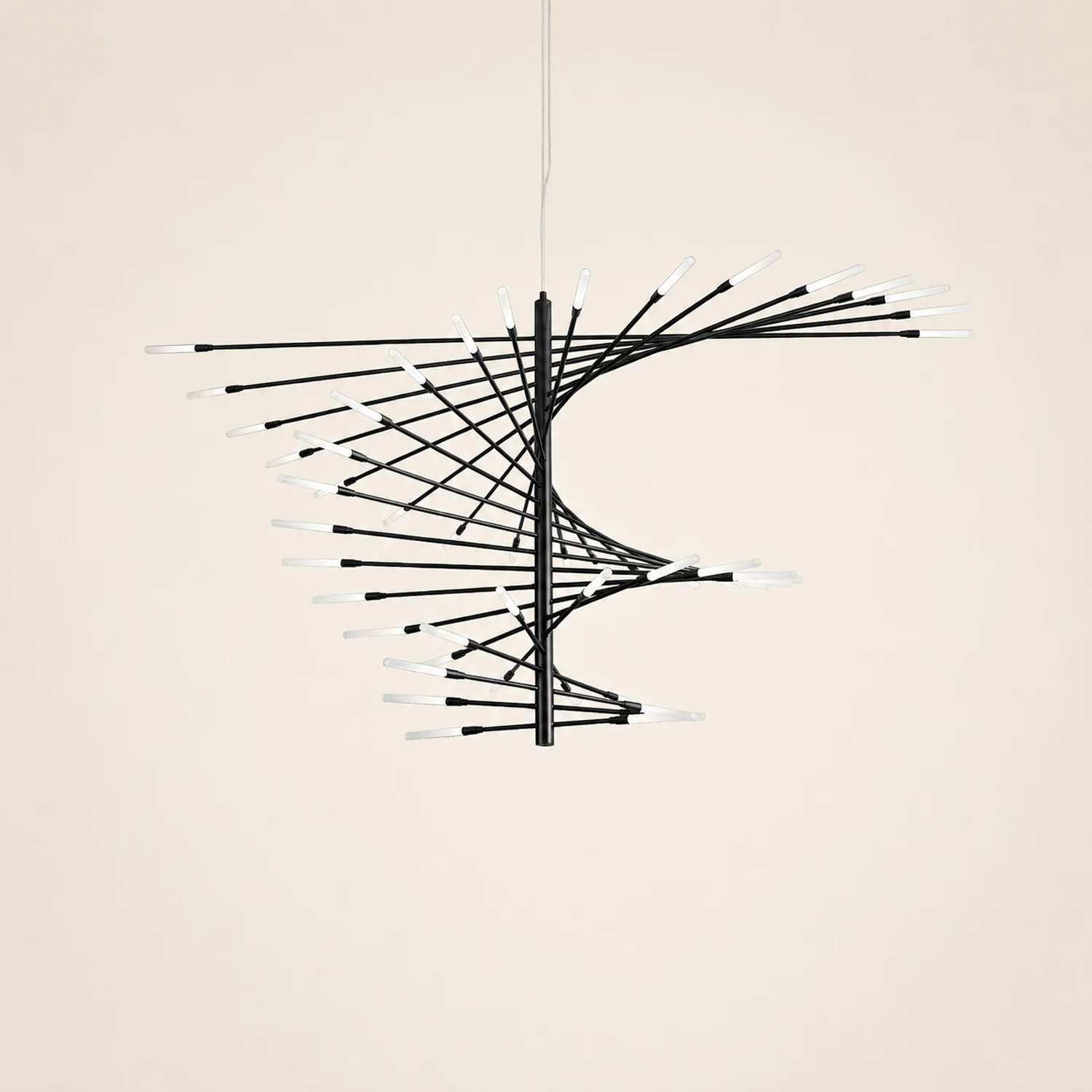 Lowry Modern Chandelier Black/Gold Metal/Acrylic Living Room - Lumpaz