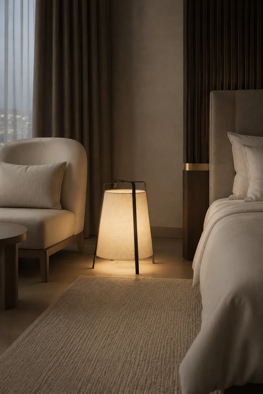 Renée Modern Minimalist Metal/Fabric Floor Lamp Living Room/Bedroom - Lumpaz
