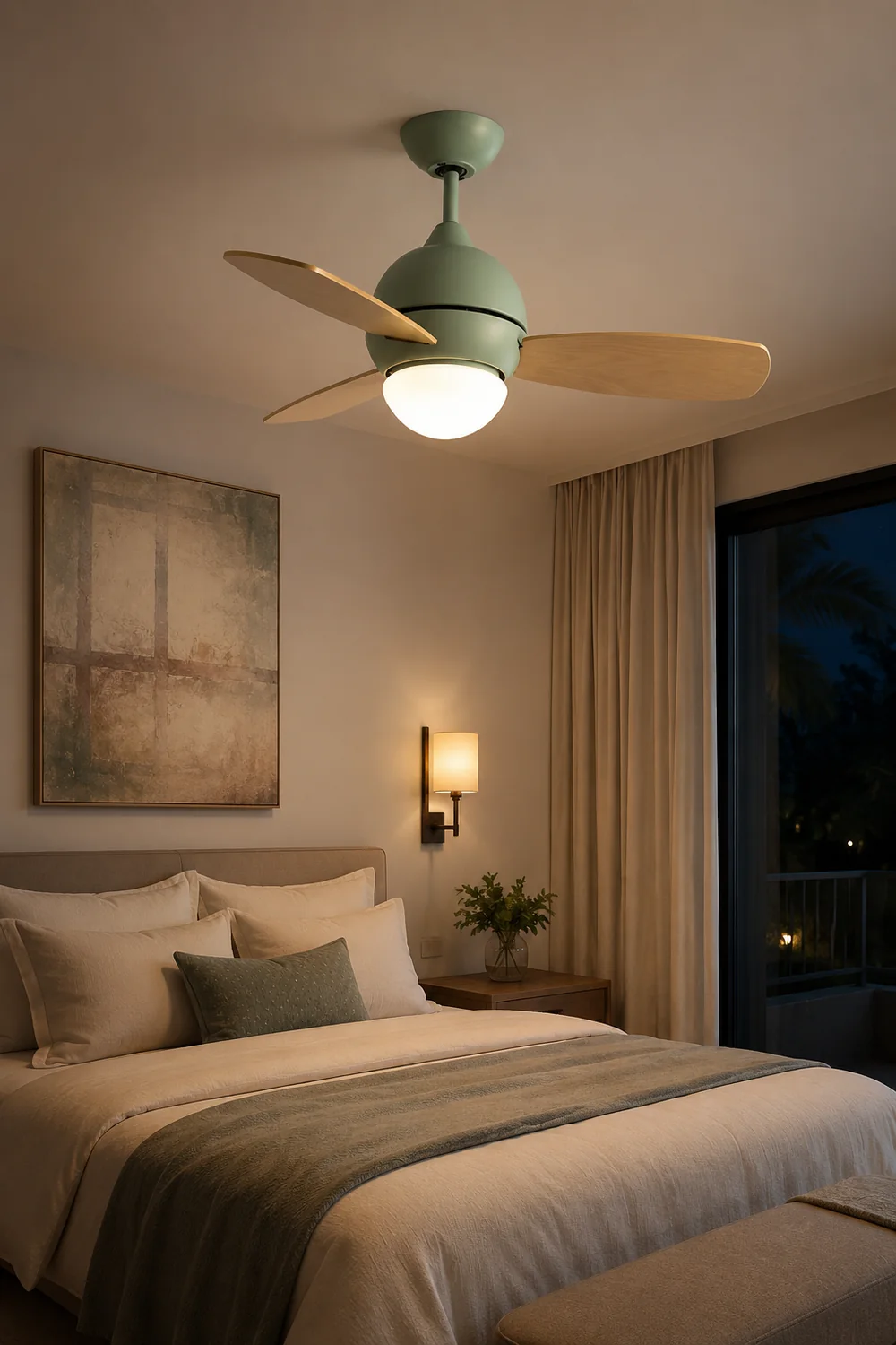 Morandi Colorful 3-Blade Ceiling Fan with Light, 6 Color, DIA 36.2'' - Lumpaz