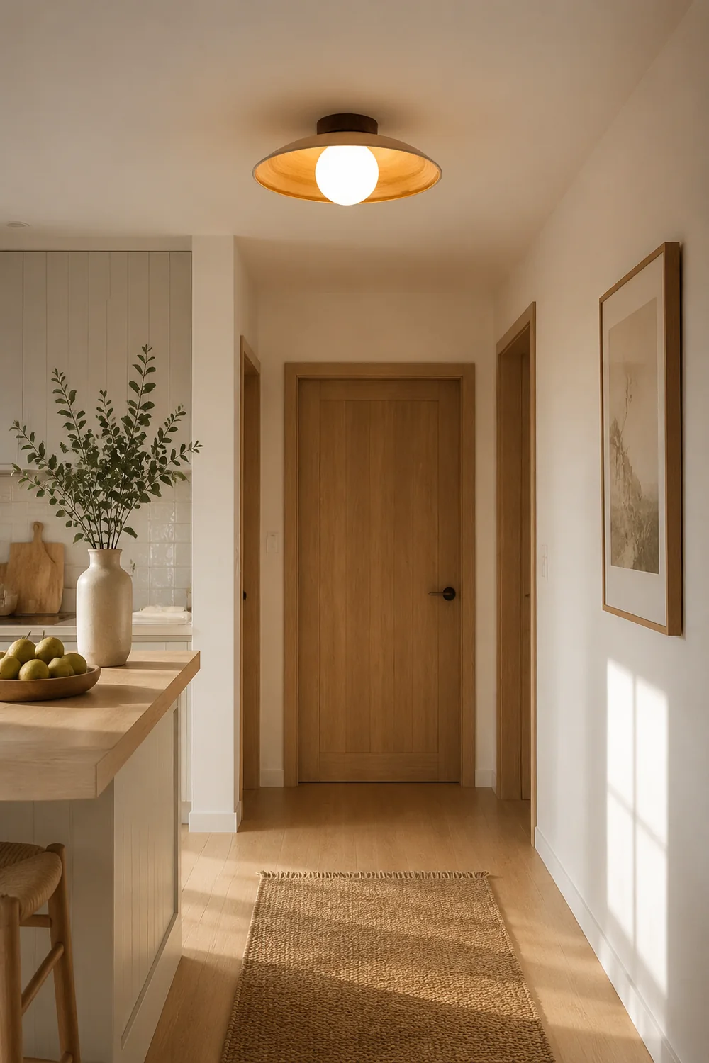 Ozawa Vintage Flush Mount Ceiling Light Wood/Metal/Glass Bar/ Hotels - Lumpaz