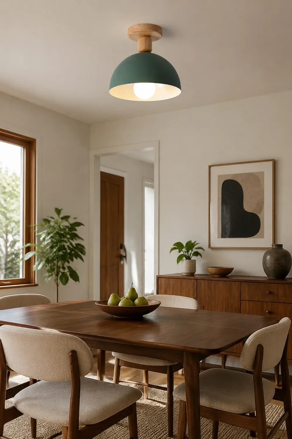 Ozawa Modern LED Ceiling Light Fixtures Wood/Metal Living Room - Lumpaz