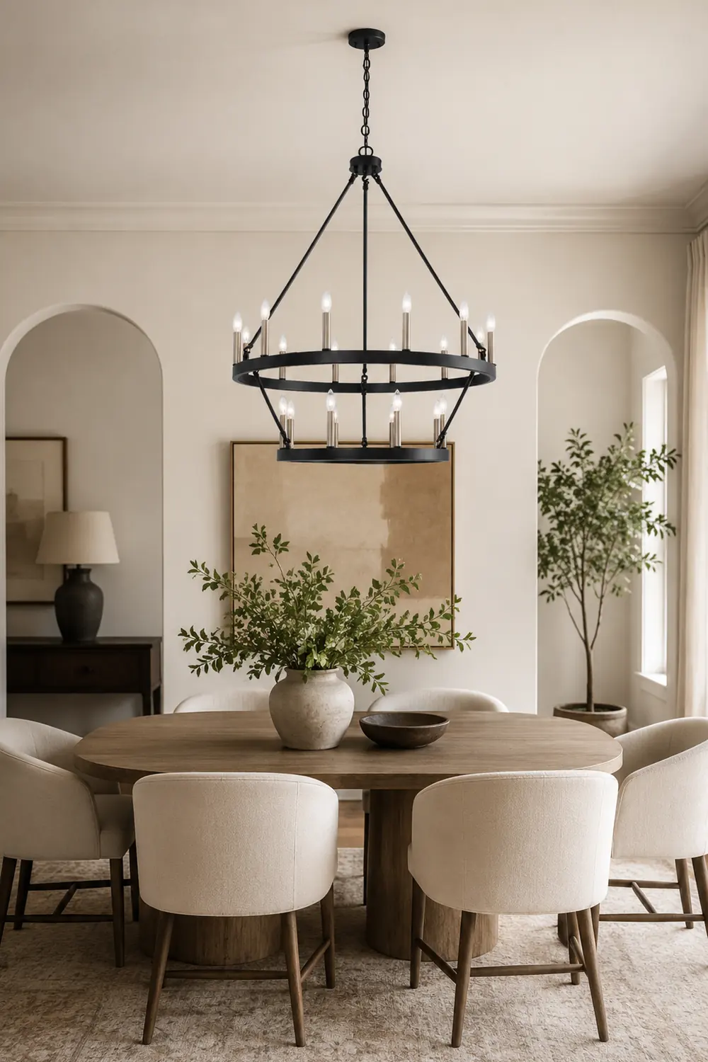 Silva Modern Industrial LED Chandelier Black Metal  Living Room - Lumpaz