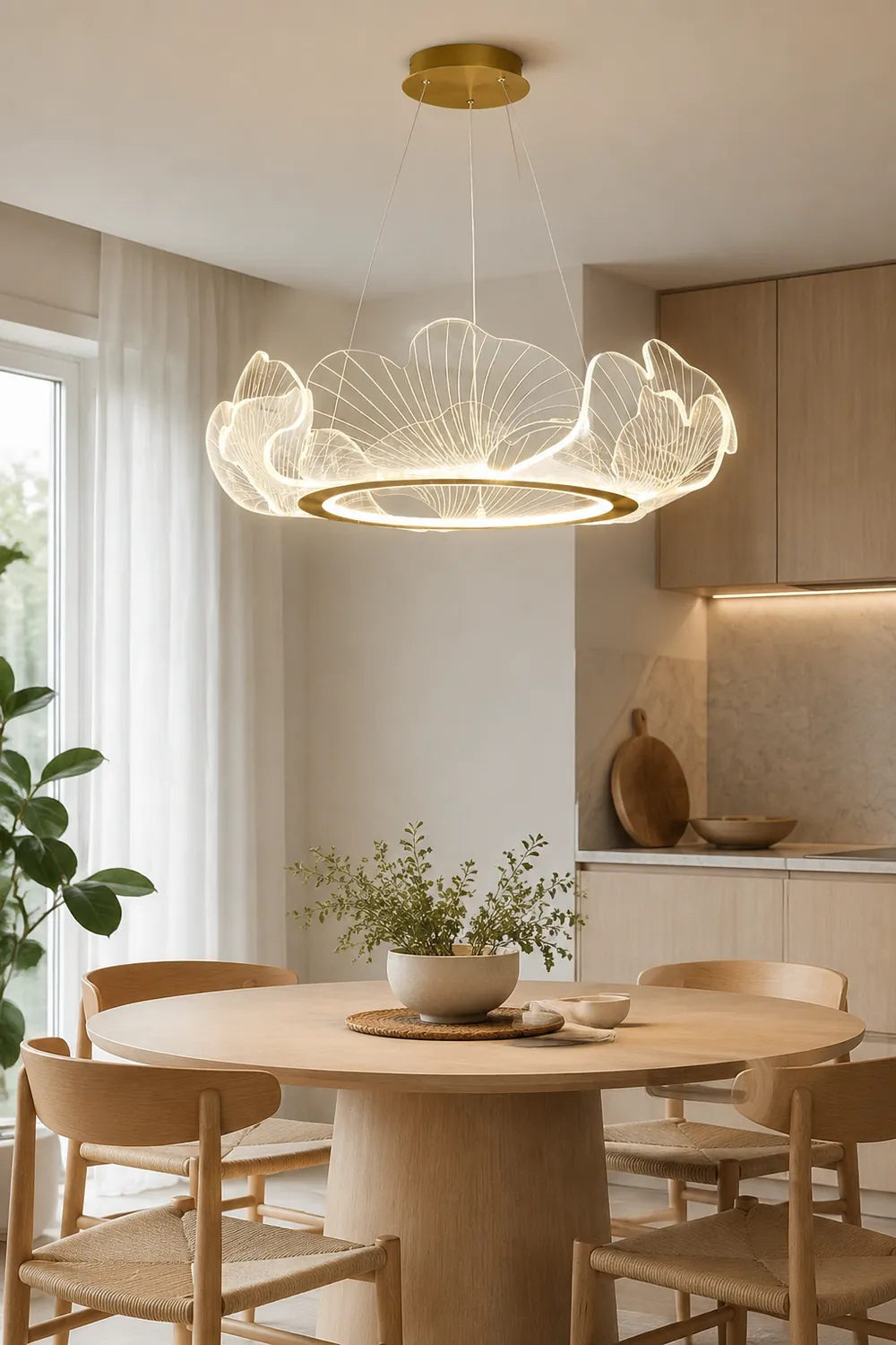 Marilyn Modern Blown Pendant Light, Metal/Acrylic, Living Room/Hall - Lumpaz