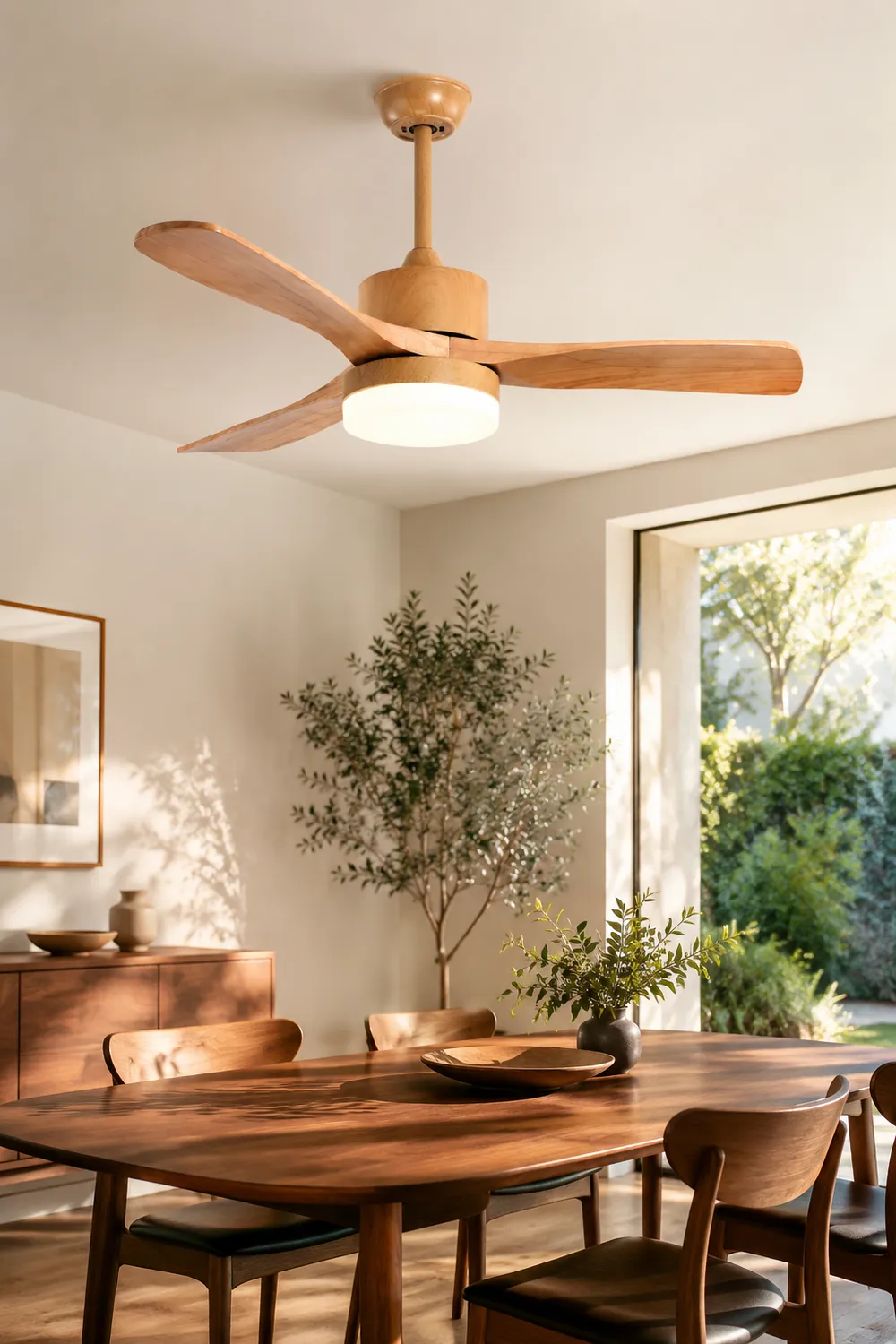 Ozawa Wooden Ceiling Fan Light, DIA 52'' - Lumpaz