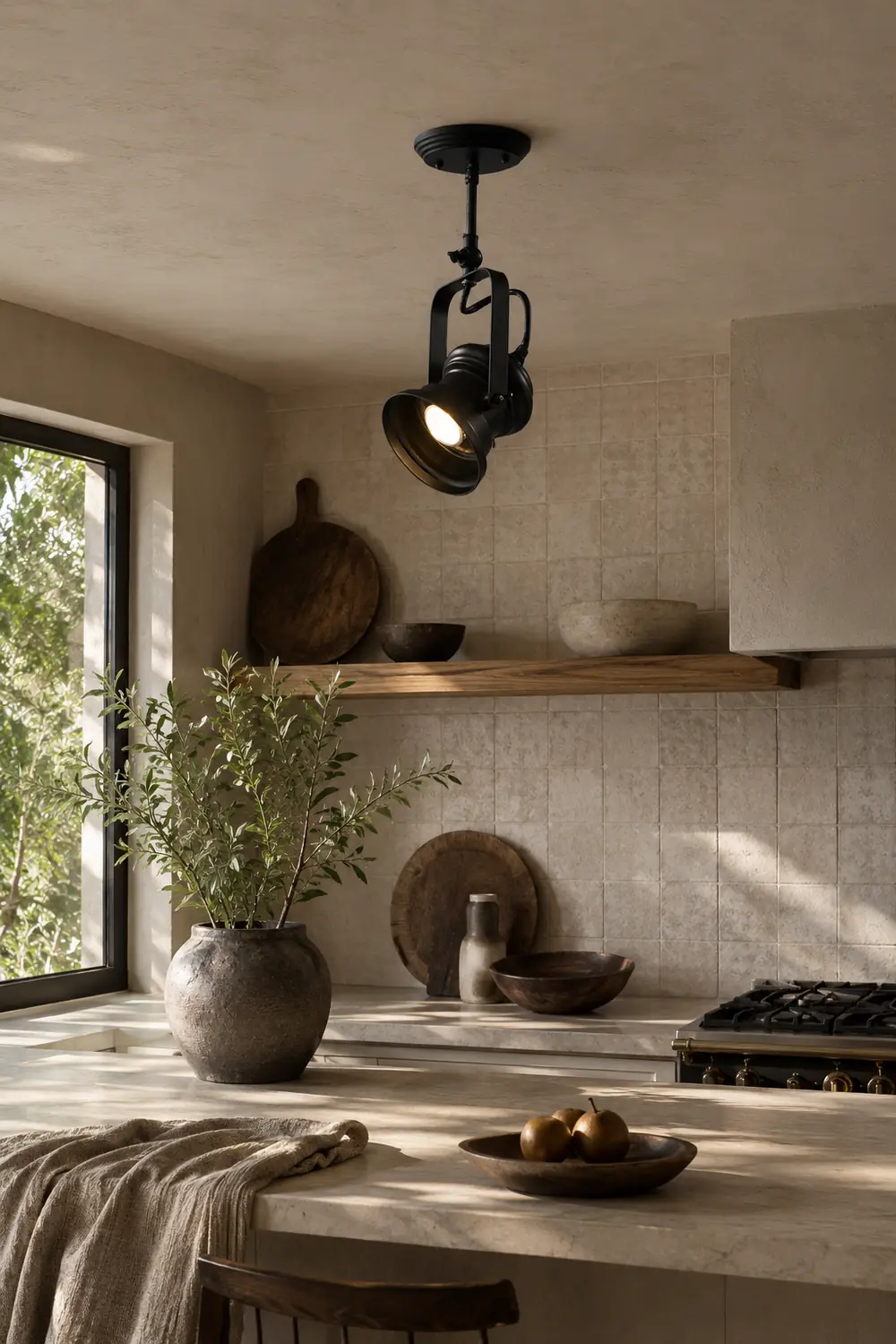 Alessio Industrial Style Rotatable Semi-Flush Mount Ceiling Light - Lumpaz