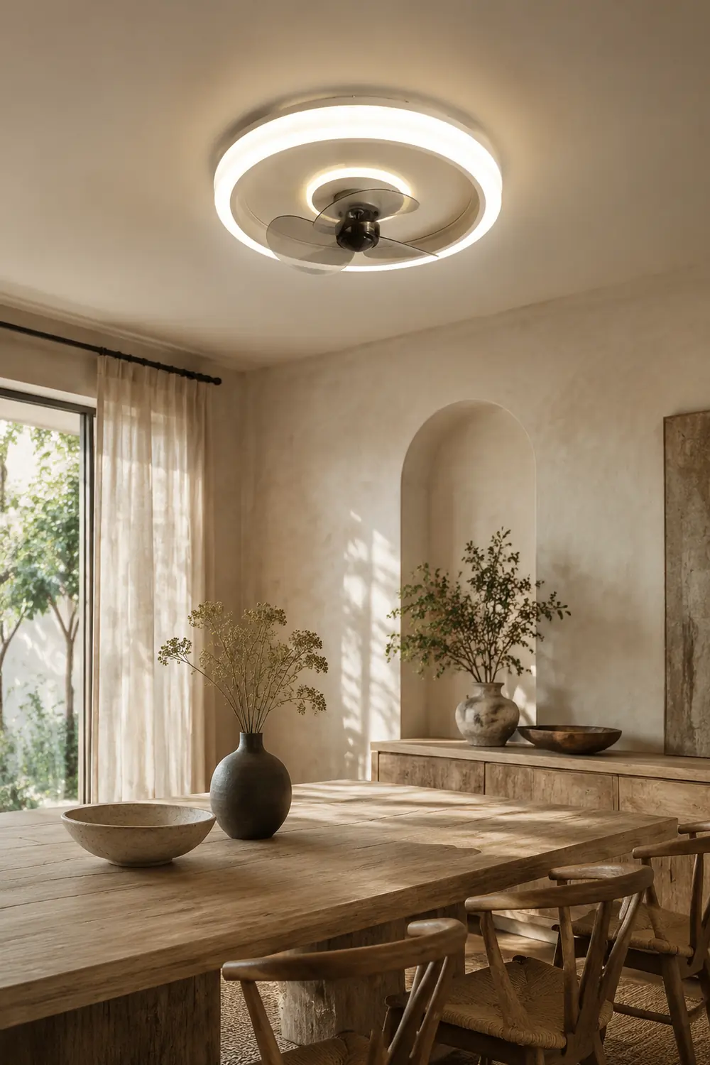 Edge 2-Light Ring Ceiling Fan with Light, 4 Color, DIA 20" - Lumpaz
