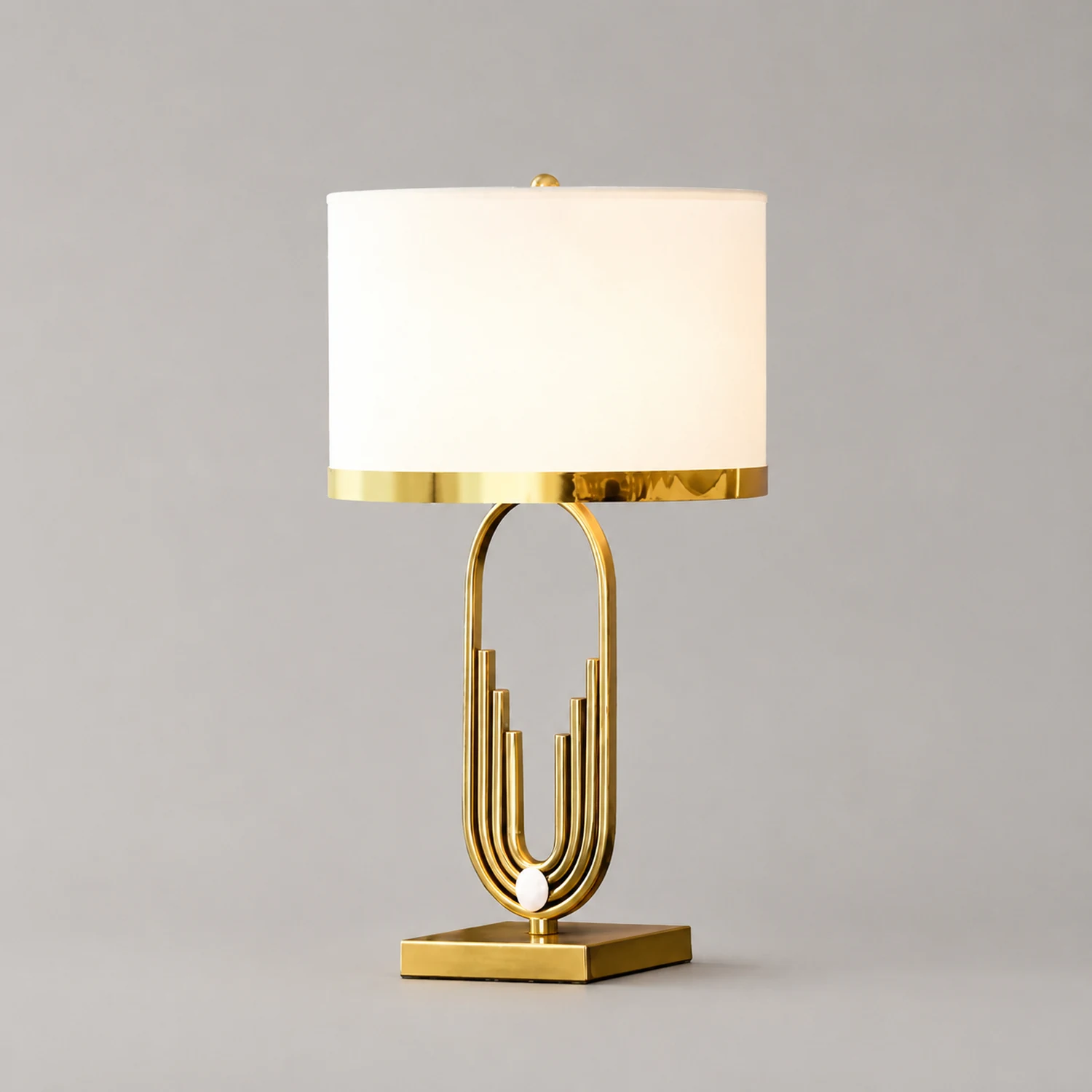 Sano Table/Floor Lamp Landscape, Metal/Fabric, Bedroom - Lumpaz