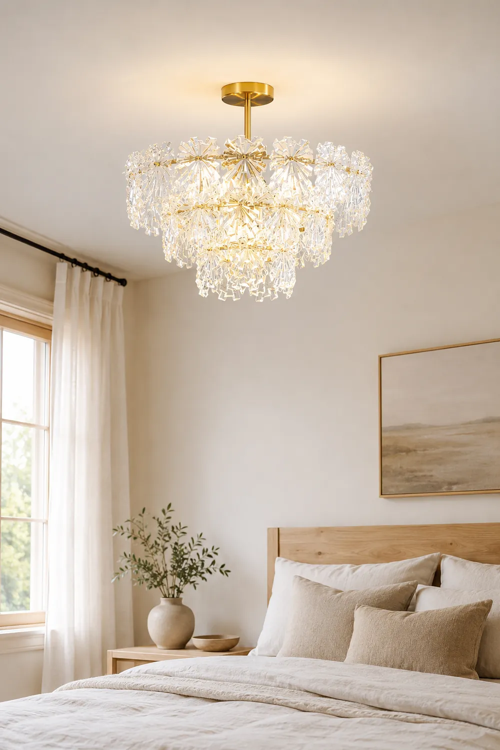 Marilyn Elegant Gold Pendant Light 3 Rings, Metal/Glass - Lumpaz