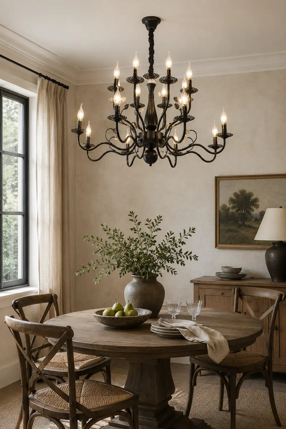 Marilyn Antique Candle Crystal/Metal Chandelier, Black/Gold - Lumpaz