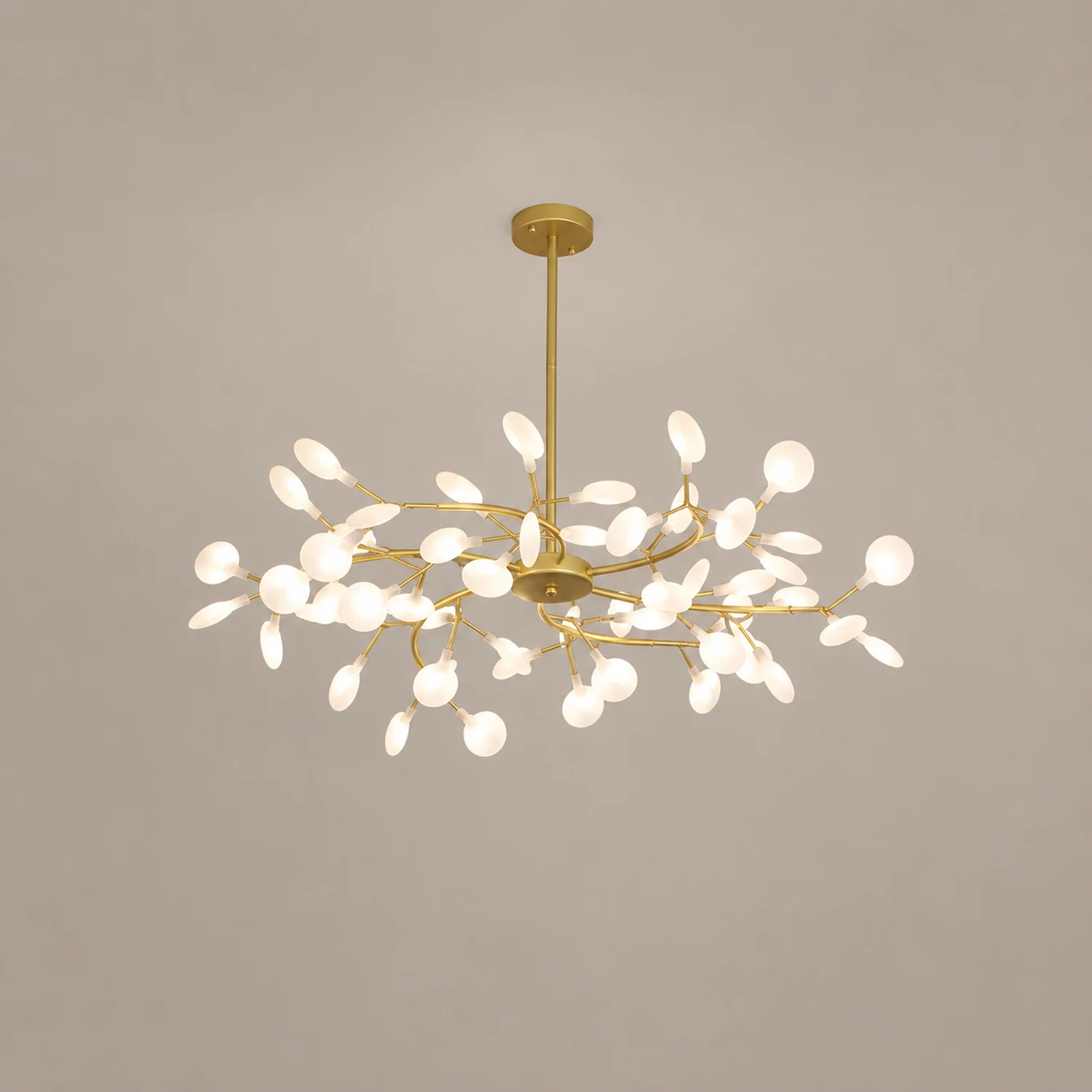 Ophelia Unique Branch Firefly Art Deco Chandelier Black/Gold Living Room - Lumpaz