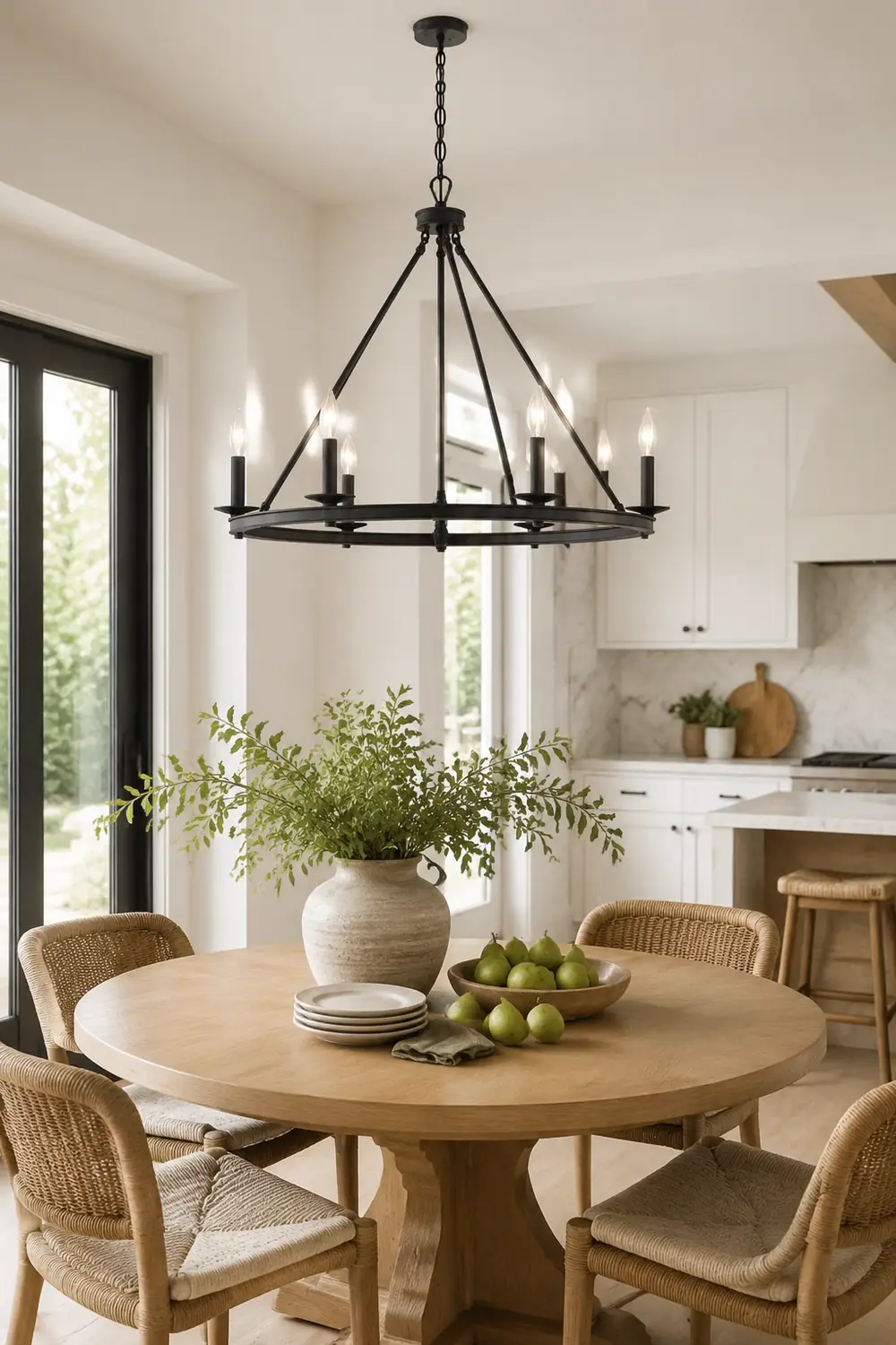 Silva Modern Candles Chandelier Black Metal Living Room/Bedroom - Lumpaz