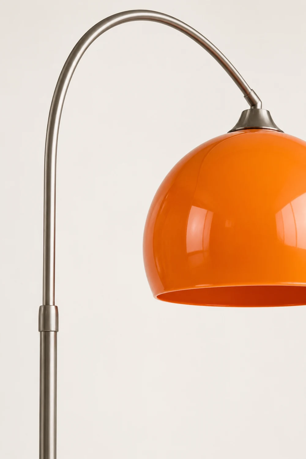 Salgado Floor Arc Lamp, Tall Floor Light, Modern, Orange/ White - Lumpaz
