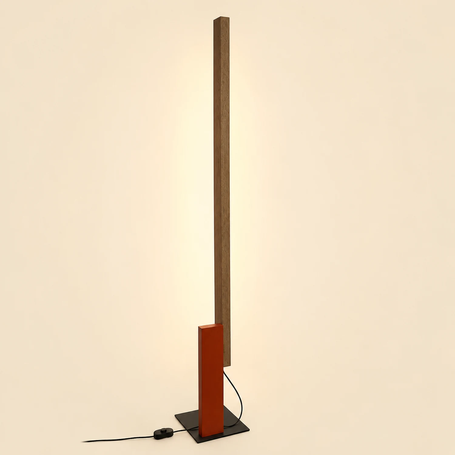 Edge Minimalist Linear Wood/Metal Floor Lamp , 4 Color - Lumpaz