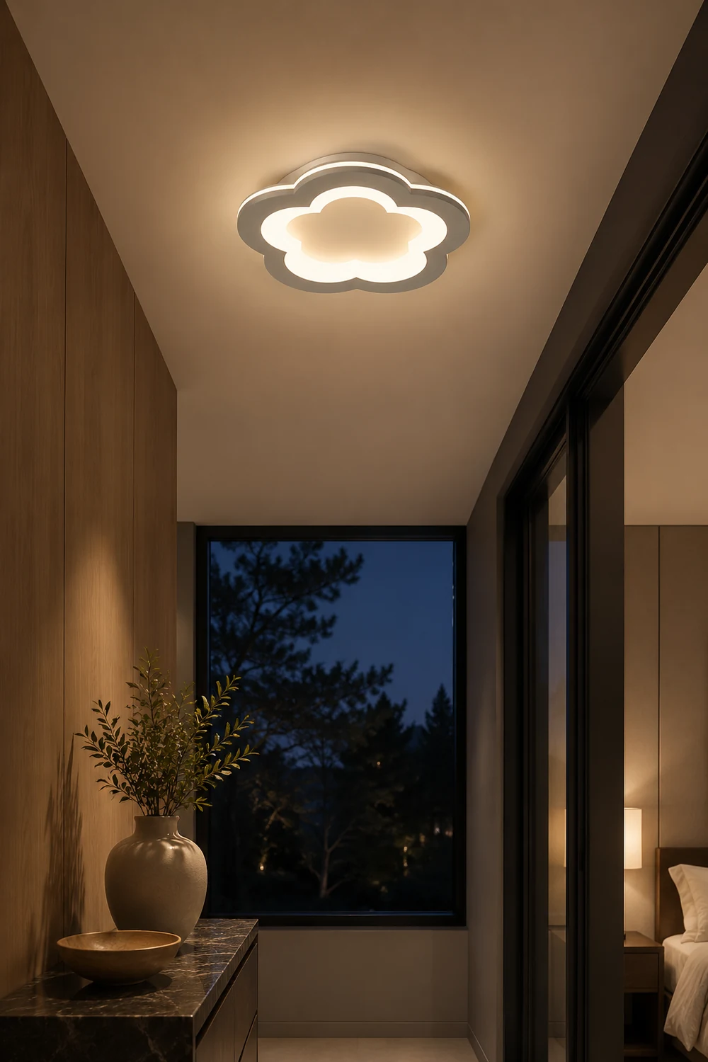 Quinn Modern Flower Metal Flush Mount Ceiling Light, Gray - Lumpaz