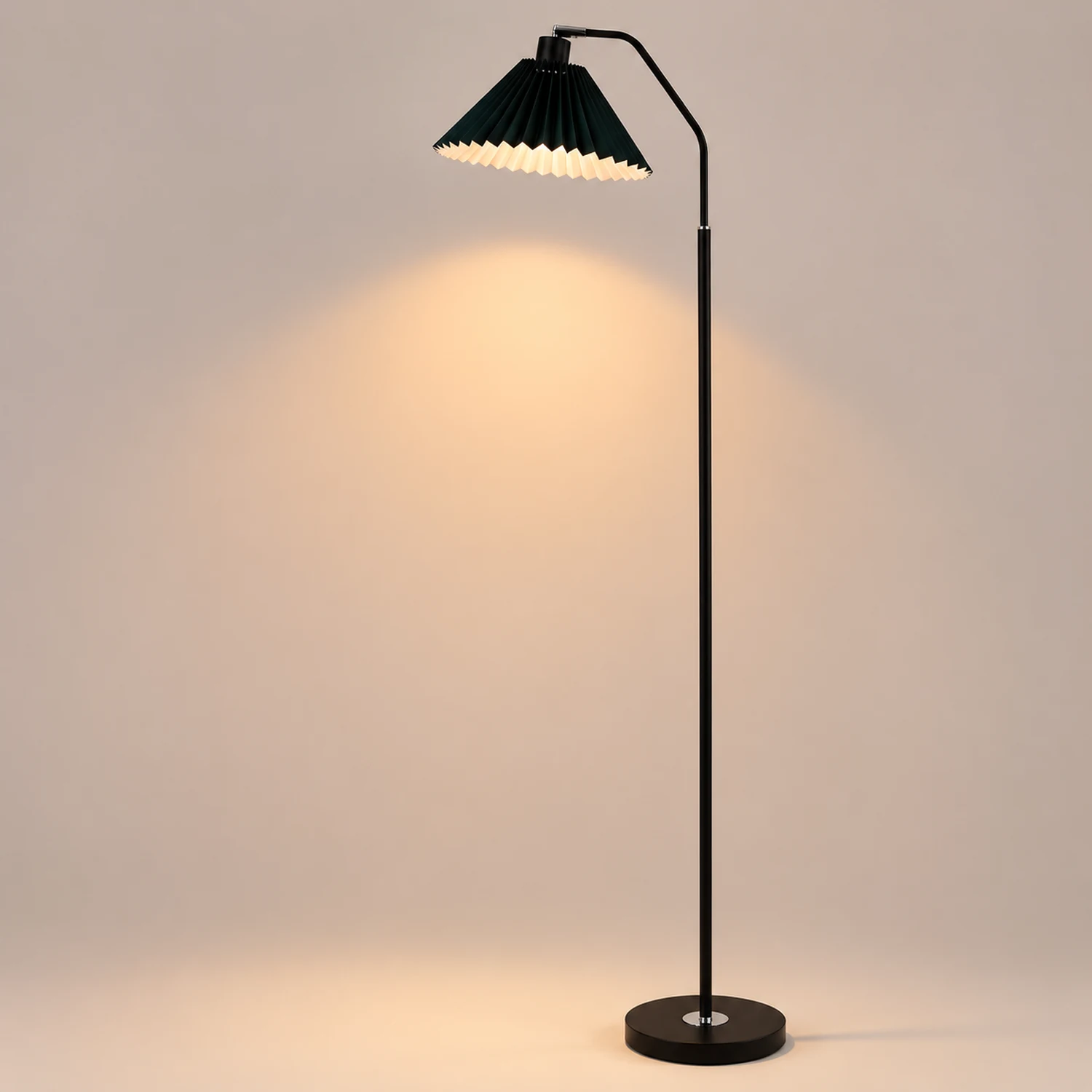 Ozawa Modern Pleated Metal Fabric Floor Lamp,White/Red/Beige/Green - Lumpaz