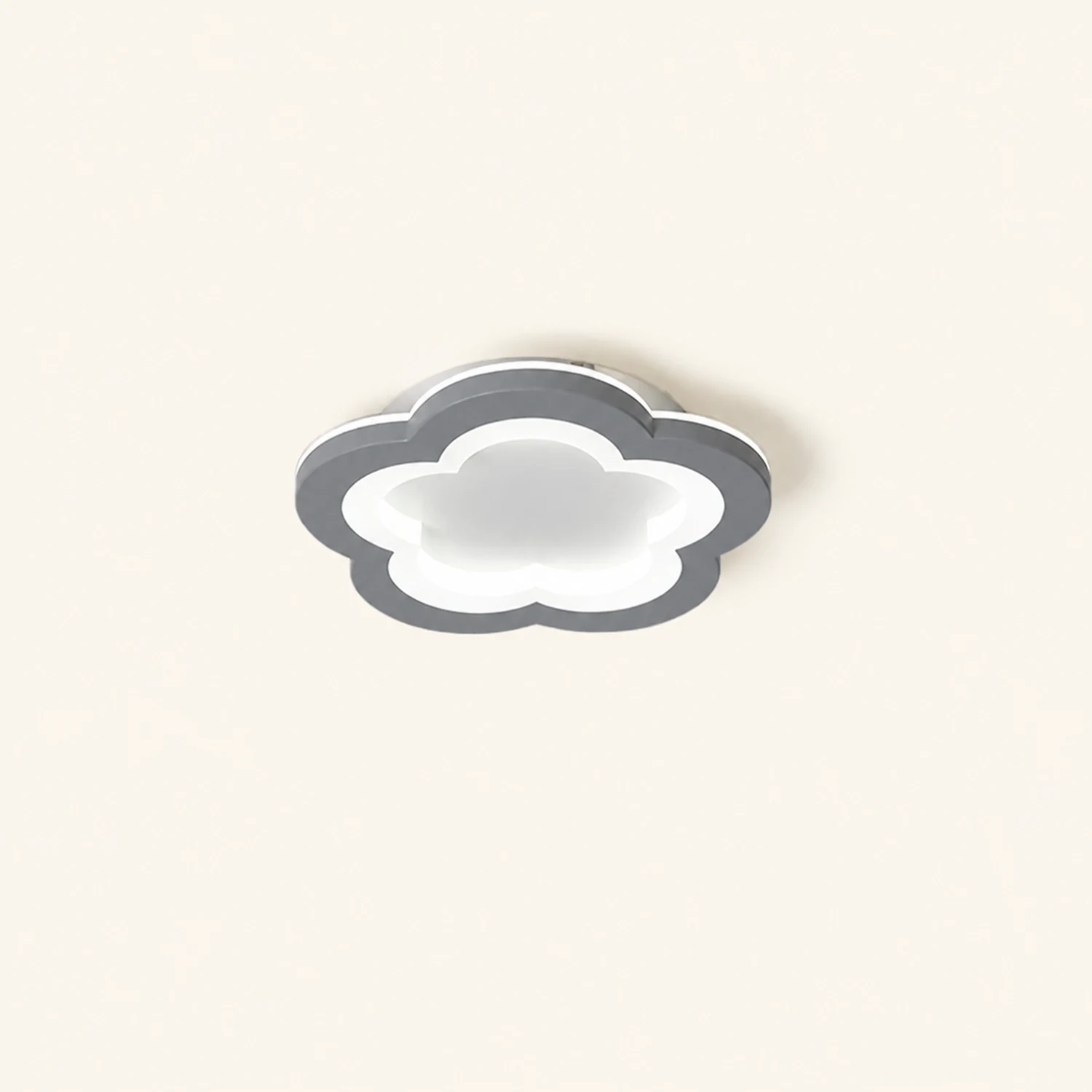 Quinn Modern Flower Metal Flush Mount Ceiling Light, Gray - Lumpaz