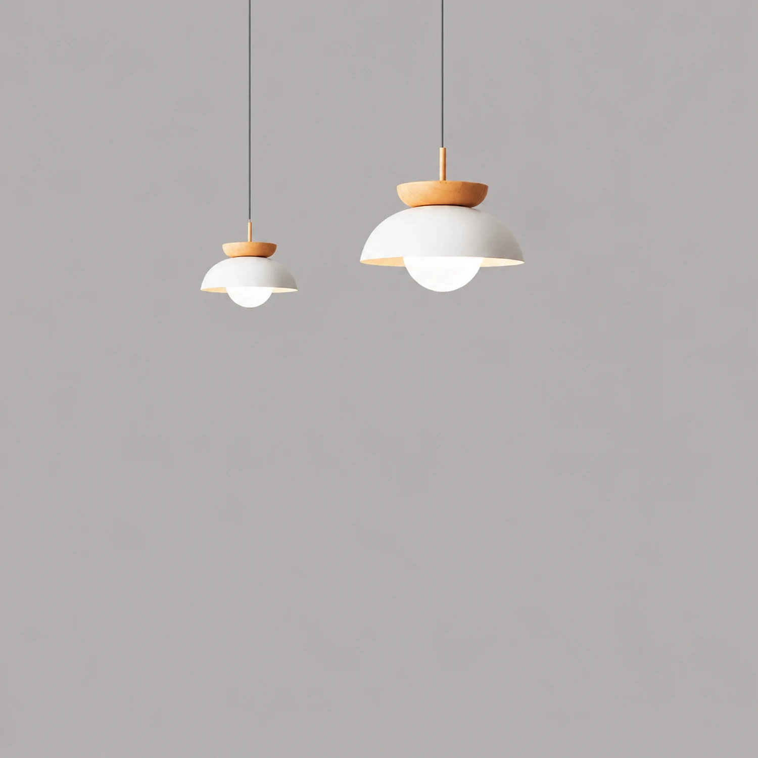 Ozawa Nordic Pendant Lights Wood/Metall Black Kitchen Balcony - Lumpaz