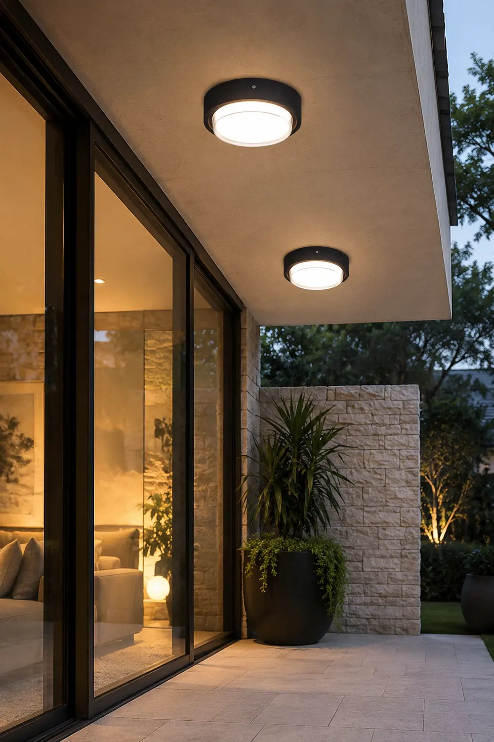 Orr Modern Flush Mount Ceiling Light, Metal/Acrylic, Square/Round, Black/Brown - Lumpaz