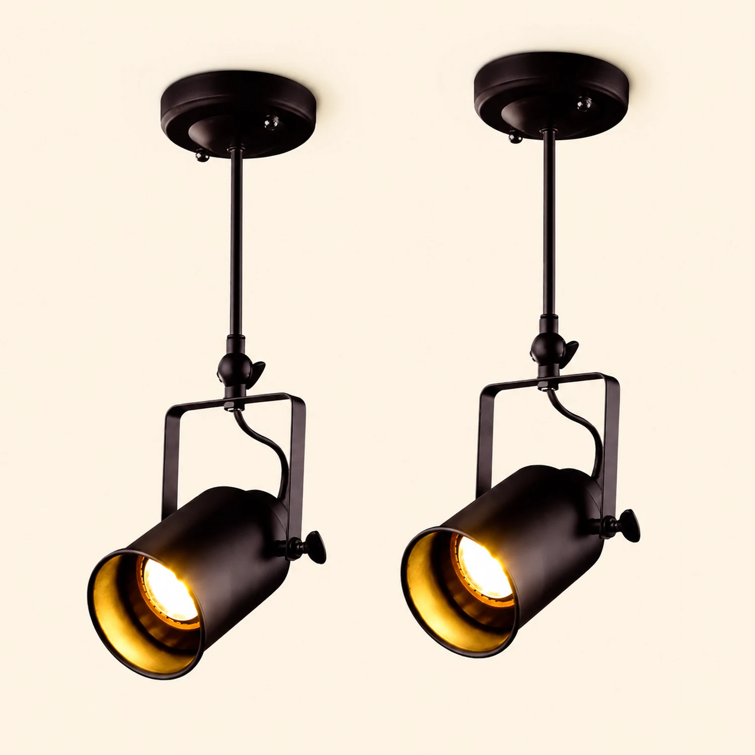 Alessio Industrial Style Rotatable Semi-Flush Mount Ceiling Light - Lumpaz