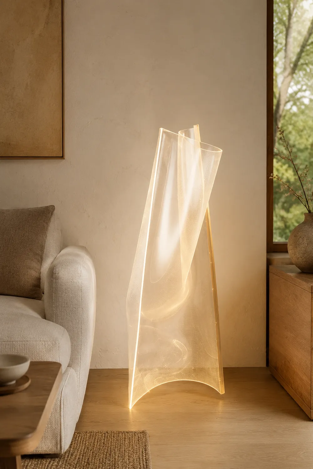 Salgado Modern LED Floor Lamp Metal/Acrylic Living Room/Bedroom - Lumpaz