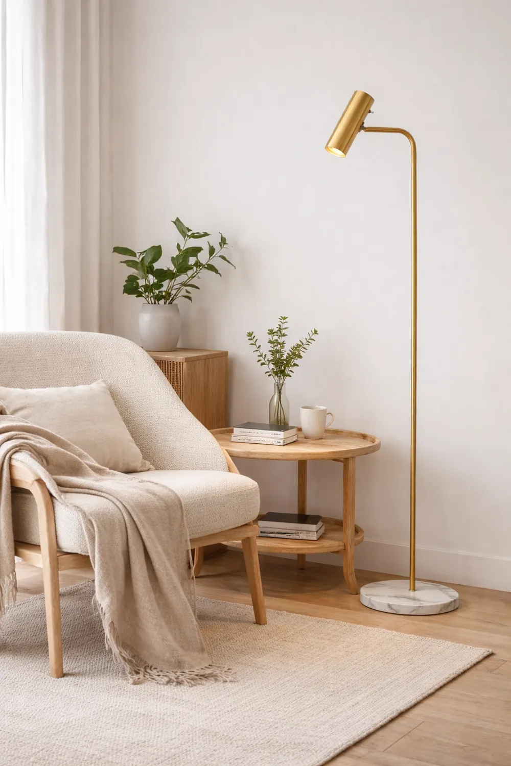 Freja Floor Lamp Vertical Modern/Minimalist, Metal, Multi-Color, Bedroom - Lumpaz