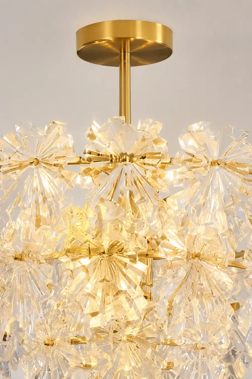 Marilyn Elegant Gold Pendant Light 3 Rings, Metal/Glass - Lumpaz