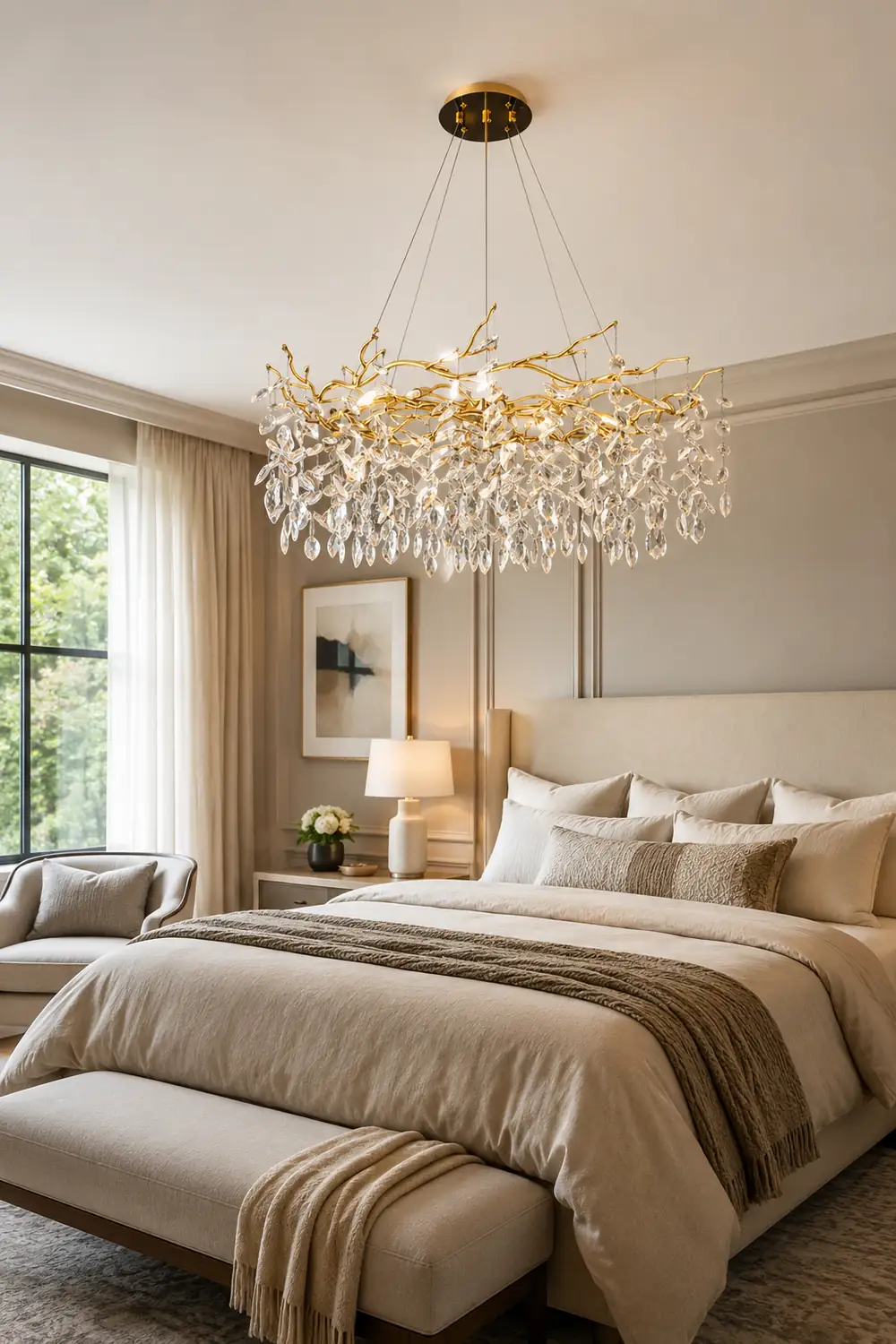 Marilyn Contemporary Gold Glass Crystal Chandelier - Lumpaz