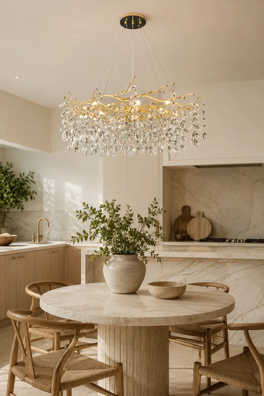 Marilyn Contemporary Gold Glass Crystal Chandelier - Lumpaz