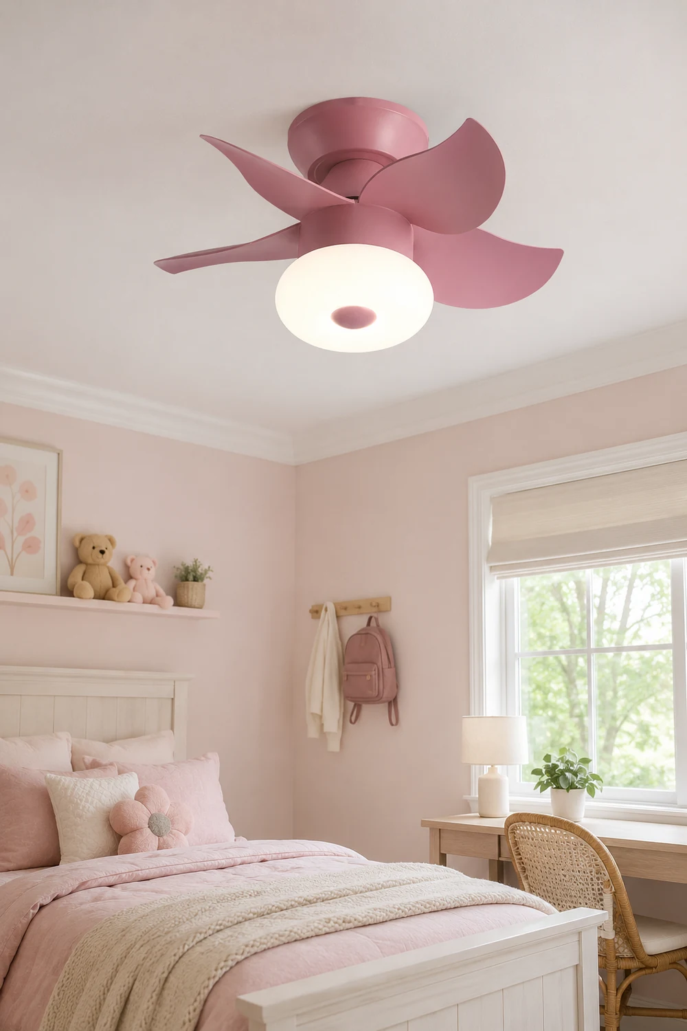 Morandi 5-Blade Ceiling Fan with Light, 3 Color, 24'' - Lumpaz
