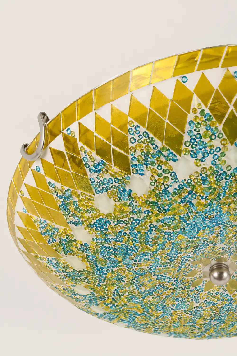 Eryn Modern Mediterranean Glass Flush Mount Ceiling Light Blue/Yellow/White - Lumpaz
