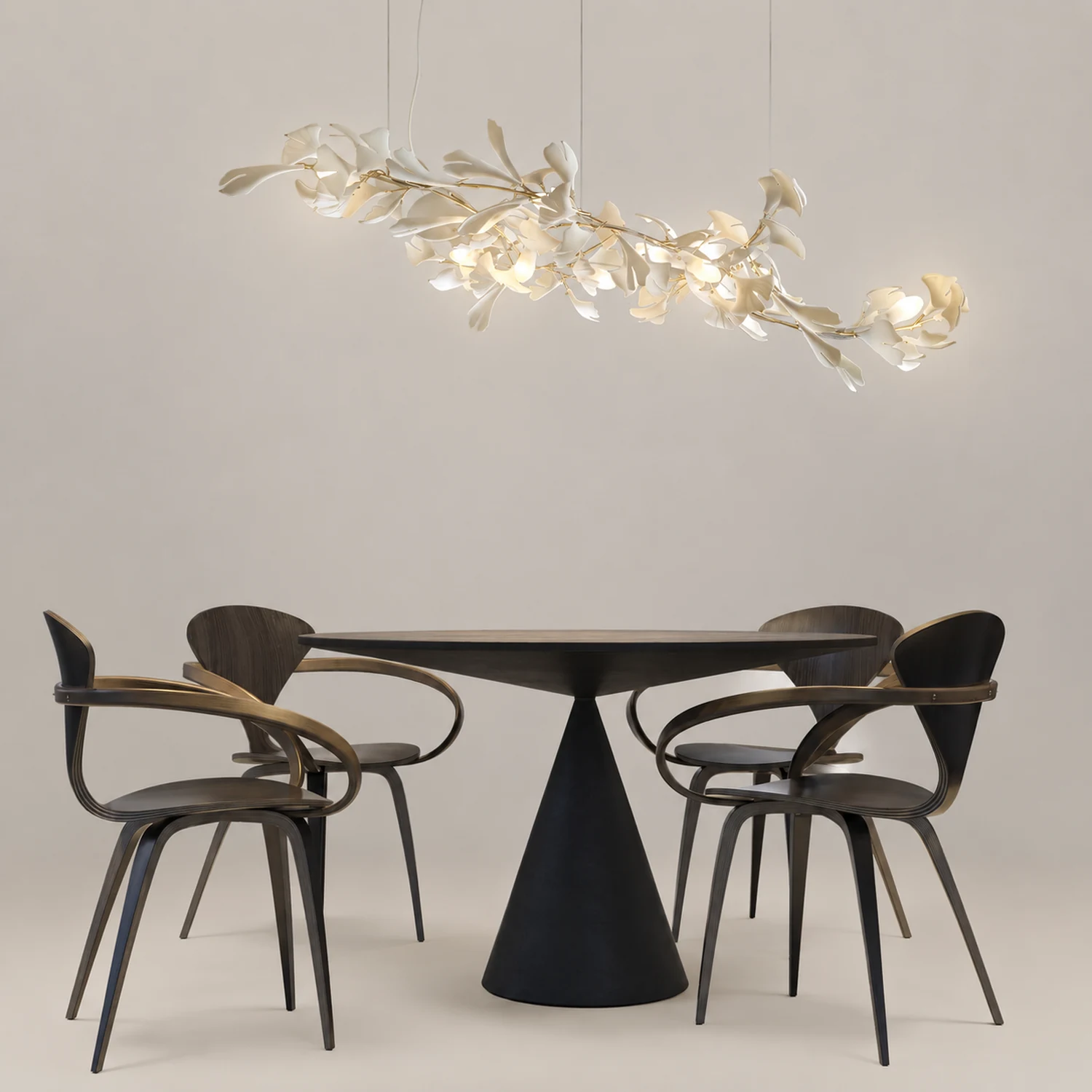 Ophelia CeraFall Modern Art Deco Organic Chandelier Metal Ceramics - Lumpaz