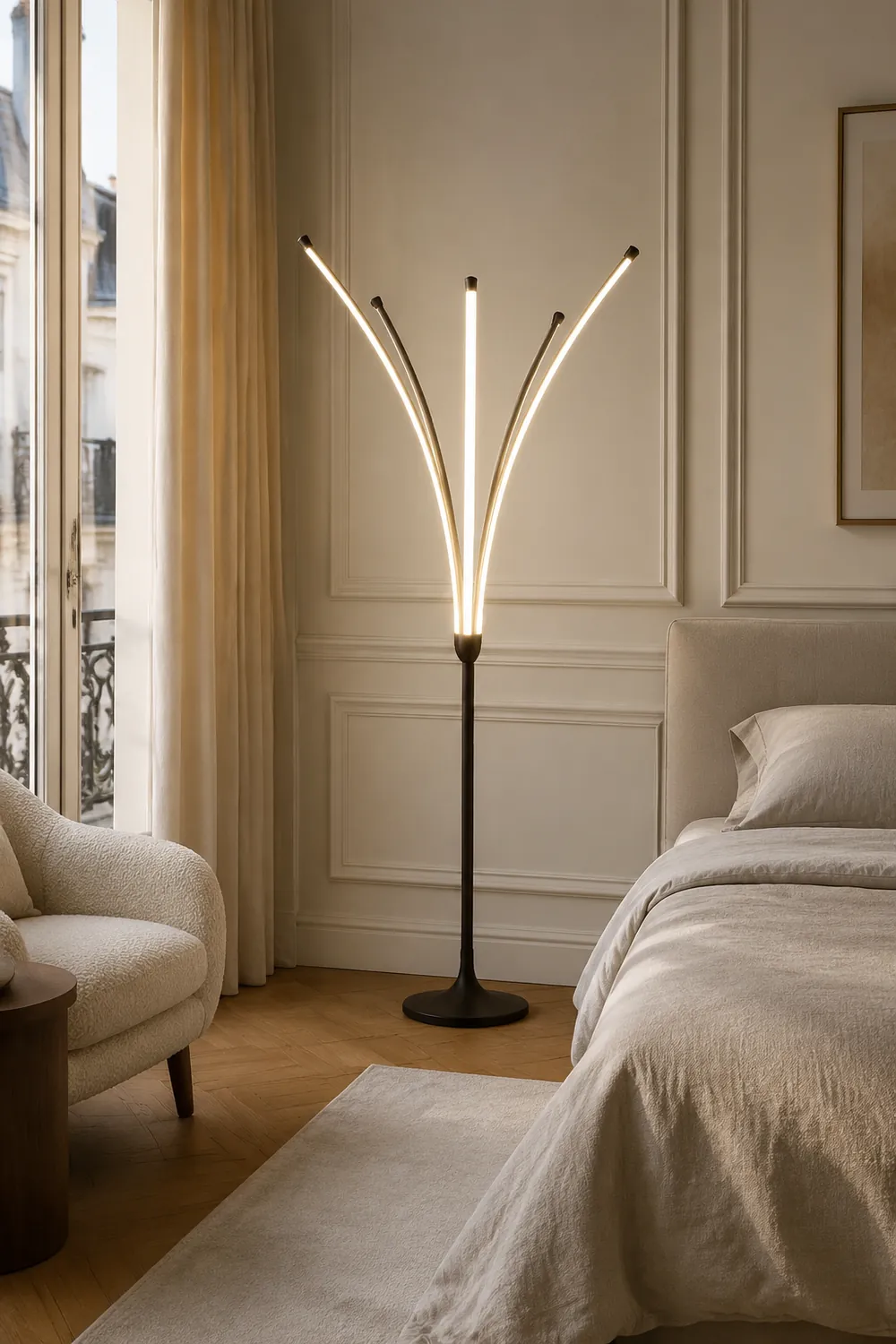 Edge Minimalist Designer Tree-Like Floor Lamp, Metal/Acrylic - Lumpaz