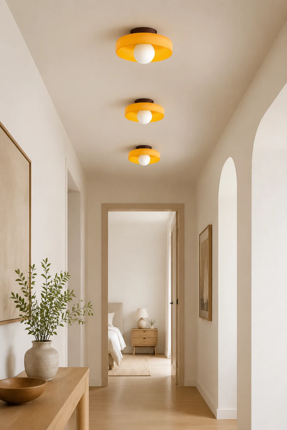 Morandi Modern Glass/Metal Flush Mount Ceiling Light 3 Colors Bedroom - Lumpaz