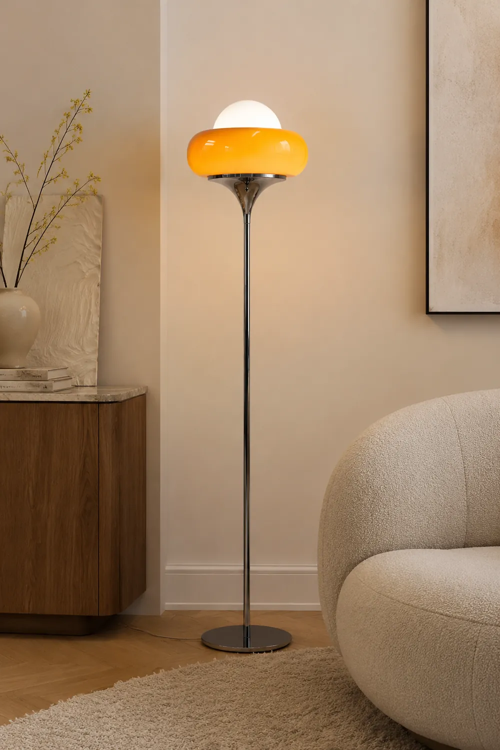 Morandi Modern Stained Glass Tall Floor Lamp Living Room - Lumpaz