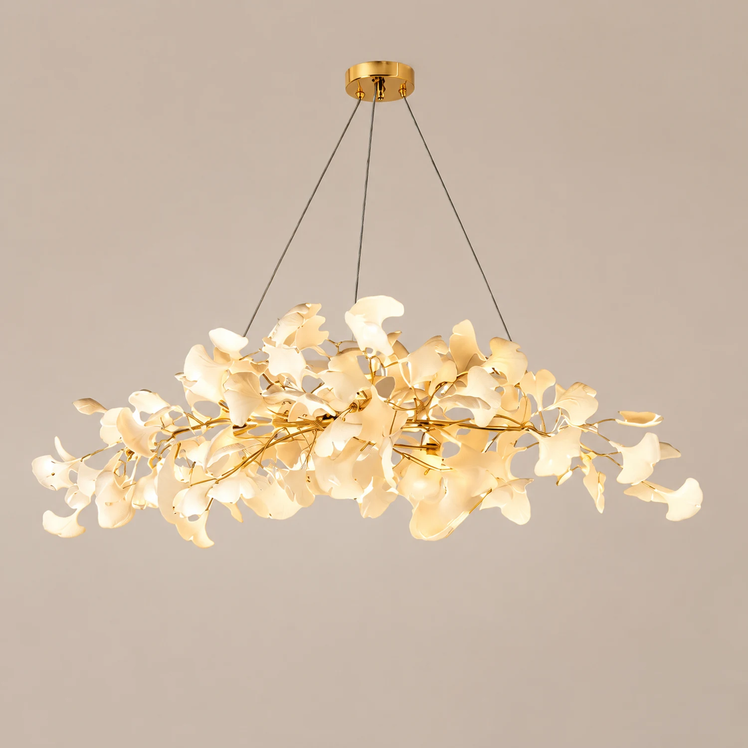 Ophelia Modern Gold Metal/Acrylic Art Deco Chandelier Living Room - Lumpaz