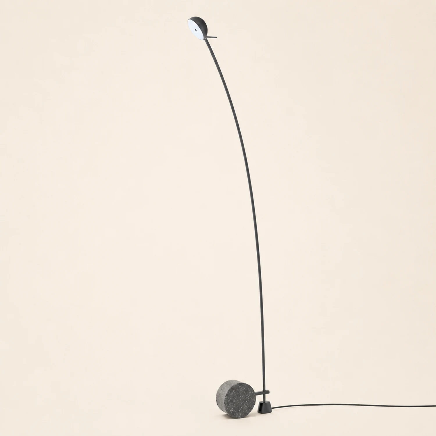 Salgado Nordic Gray Arc LED Floor Lamp, Marble & Metal - Lumpaz