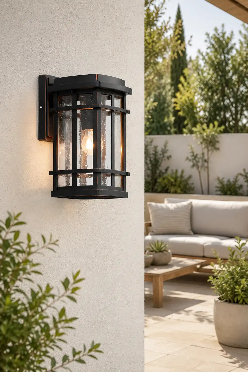 Retro Simple Waterproof Bubbles Glass Shade Modern Outdoor Wall Light - Lumpaz