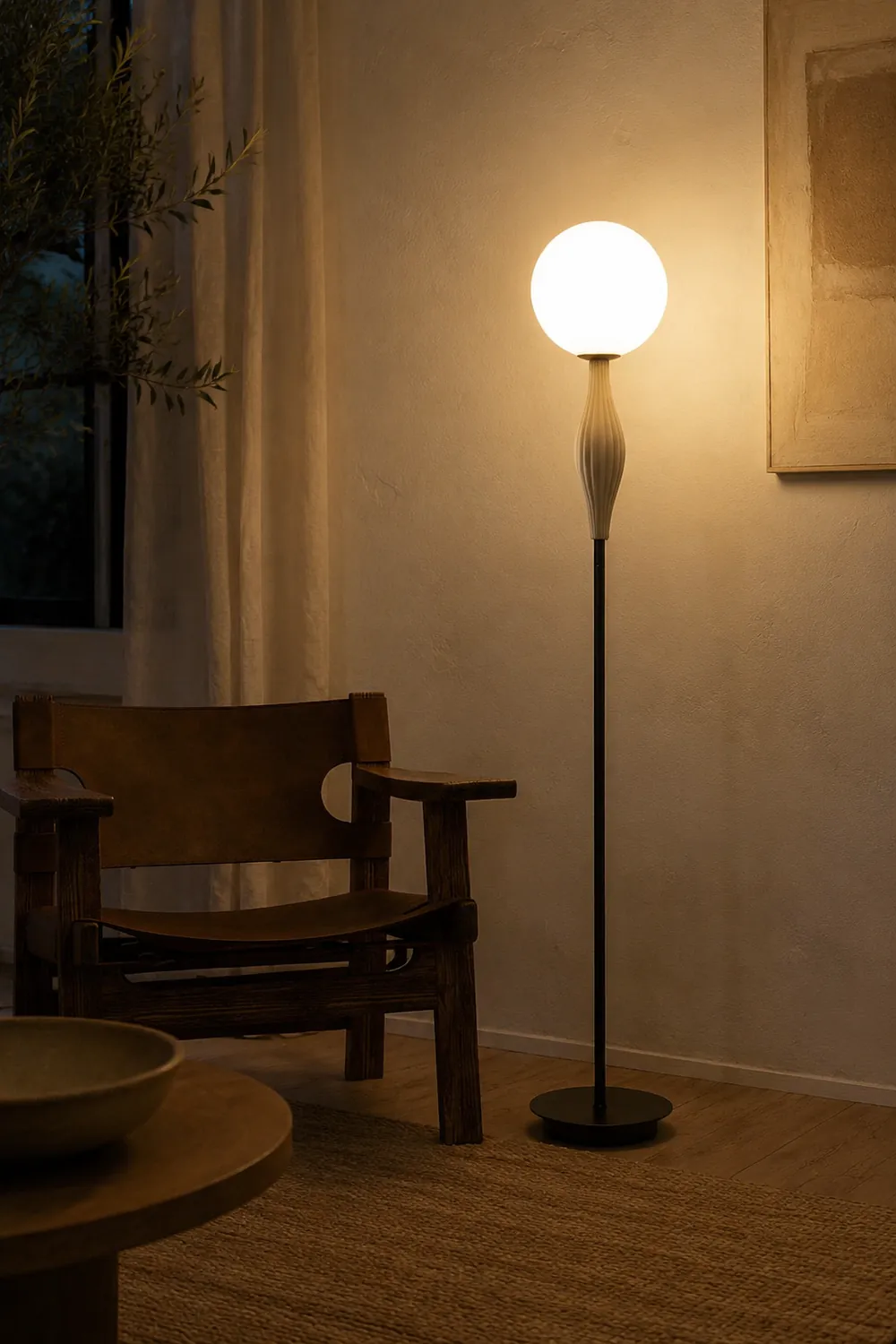 Valentina Floor Lamp Bubble Modern, Metal/Glass, Bedroom - Lumpaz