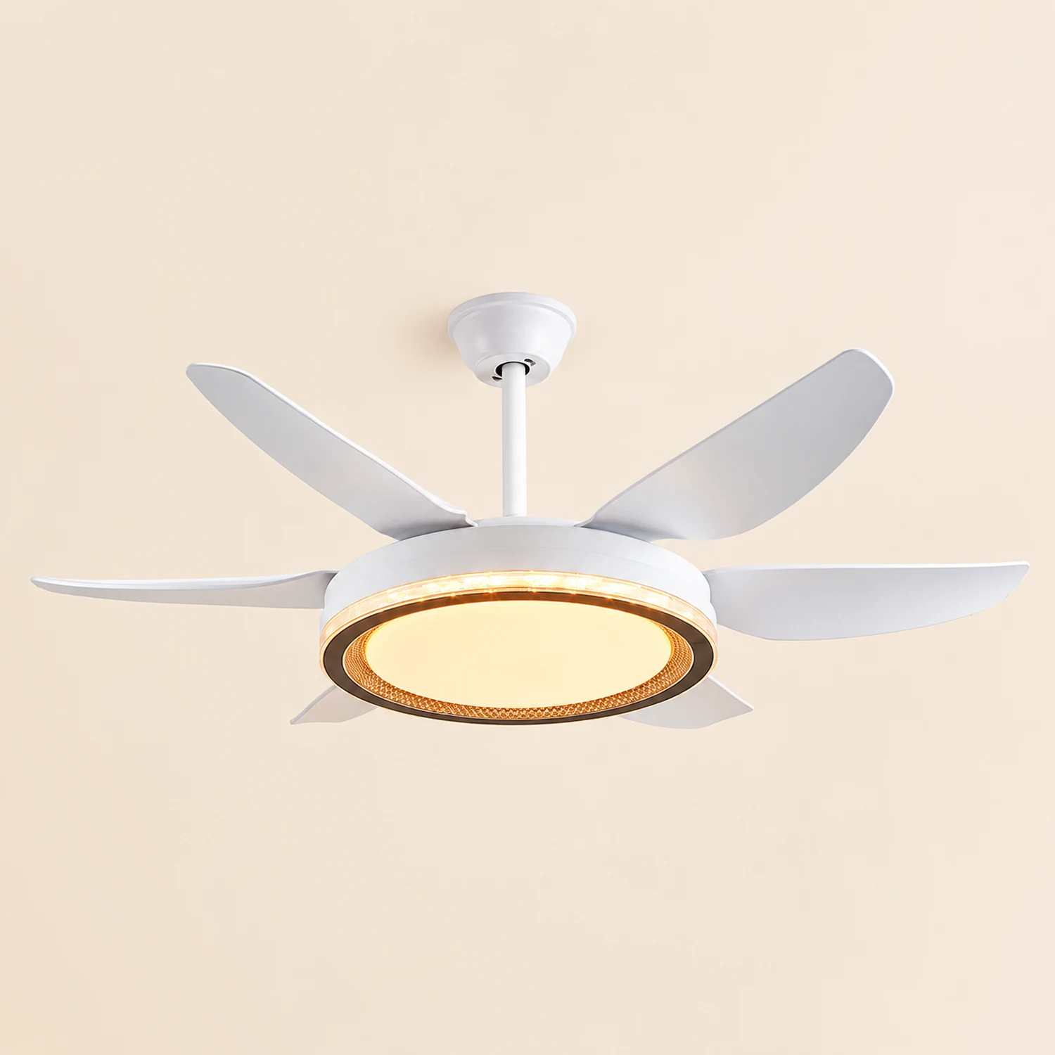 Haydn 6-Blade Modern Basic DC Ceiling Fan with Light, 51'' - Lumpaz