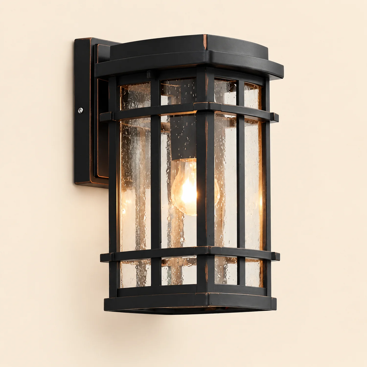 Retro Simple Waterproof Bubbles Glass Shade Modern Outdoor Wall Light - Lumpaz